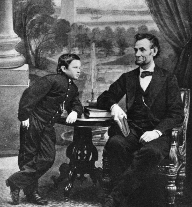 Abraham Lincoln and his son, Thomas, in 1860.
